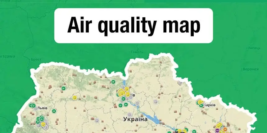Kart over luftkvalitet